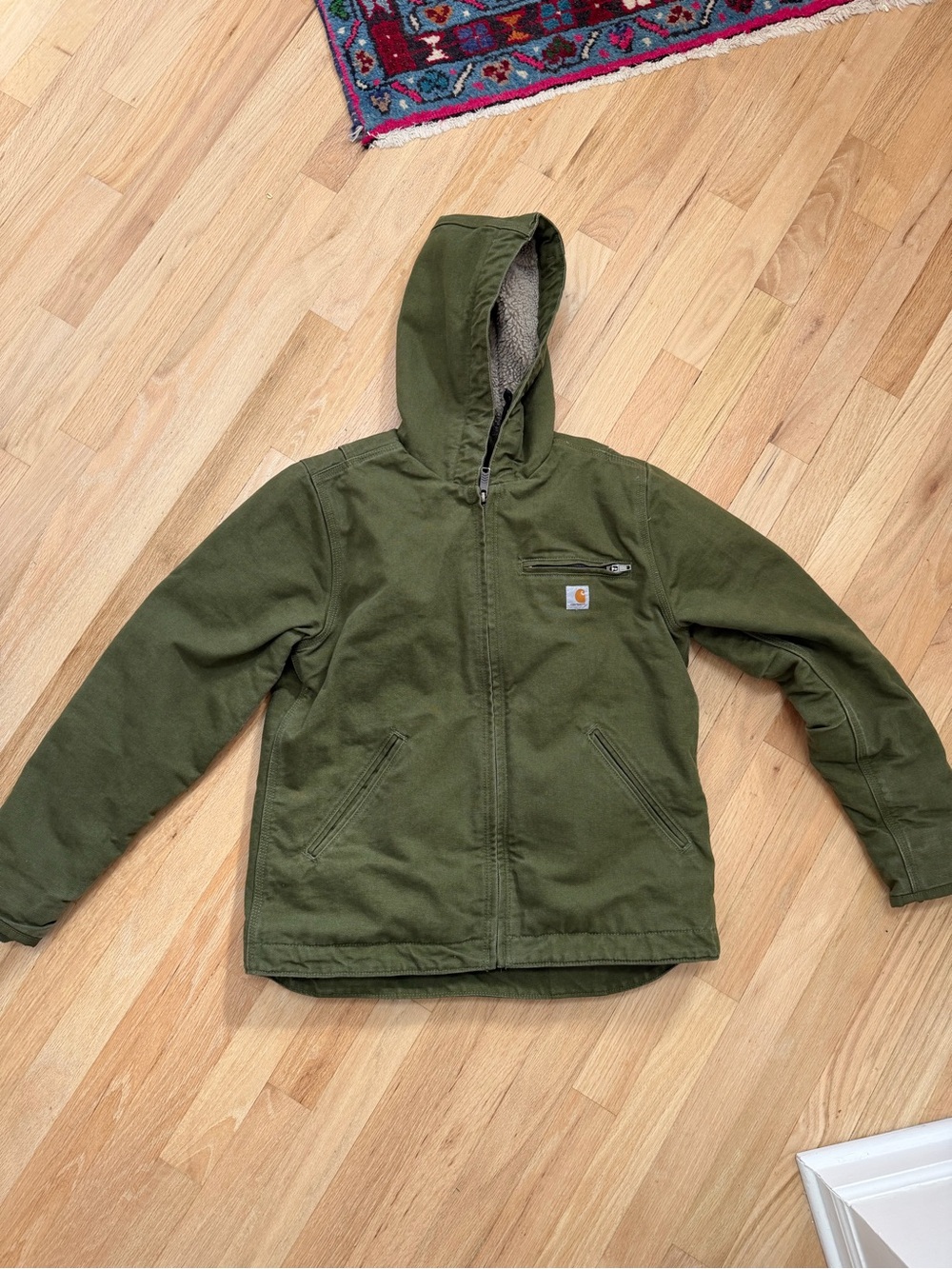 Carhartt Olive Green Hooded Coat